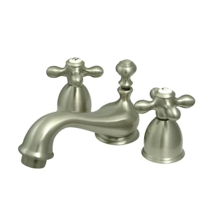 Kingston Brass KS3958AX Restoration Mini-Widespread Bathroom Faucet, Brushed Nickel KS3958AX